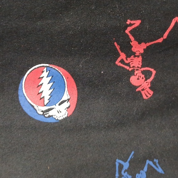 Grateful Dead Men Size Large Black Pants Colorful Skull Design NWOT - Picture 3 of 6